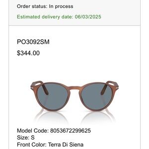 Persol Sunglasses PO3092SM Terra Di Siena